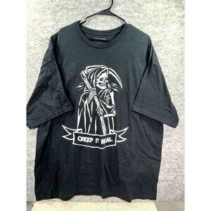 Grim Reaper Creep It Real Graphic T-Shirt 100% Cotton  Size 3x  Black  Machine W
